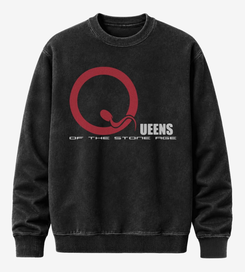 Poleron Polo Acid Wash Negro de Queens of the Stone Age - Logo 1