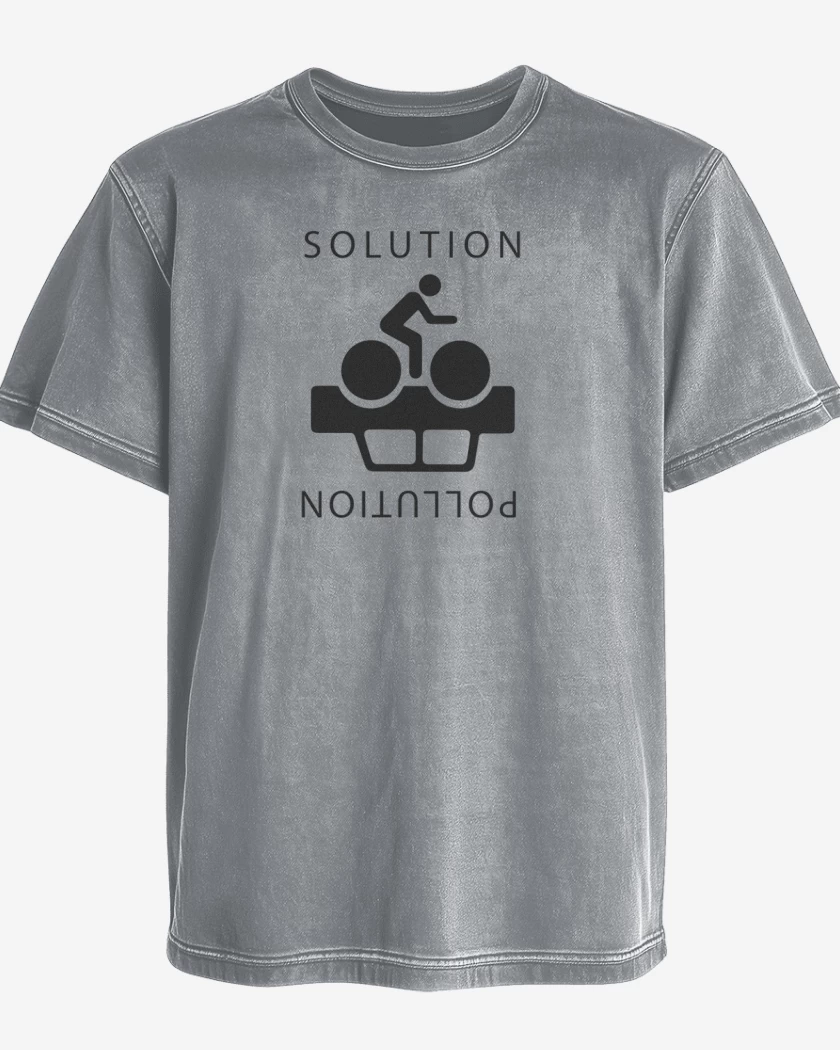 Polera desgastada Gris Melange de Cleta Solution