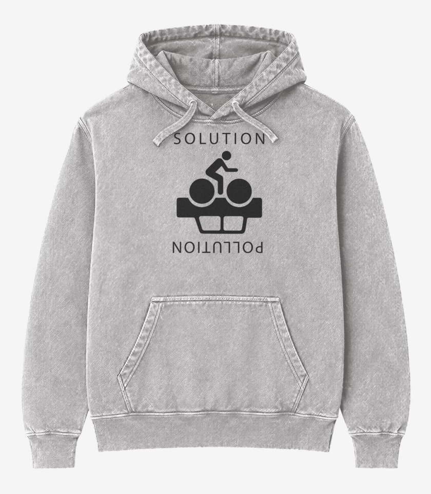 Poleron Canguro Acid Wash Gris Melange de Cleta Solution