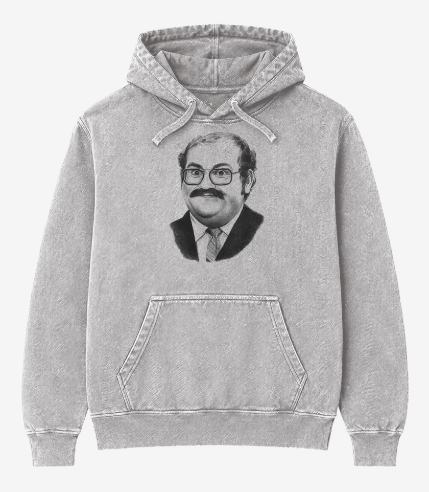 Poleron Canguro Acid Wash Gris Melange de Barriga