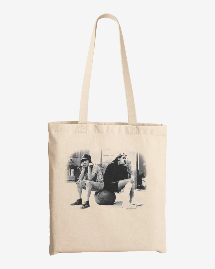 Totebag Blanco de Chavo y Quico