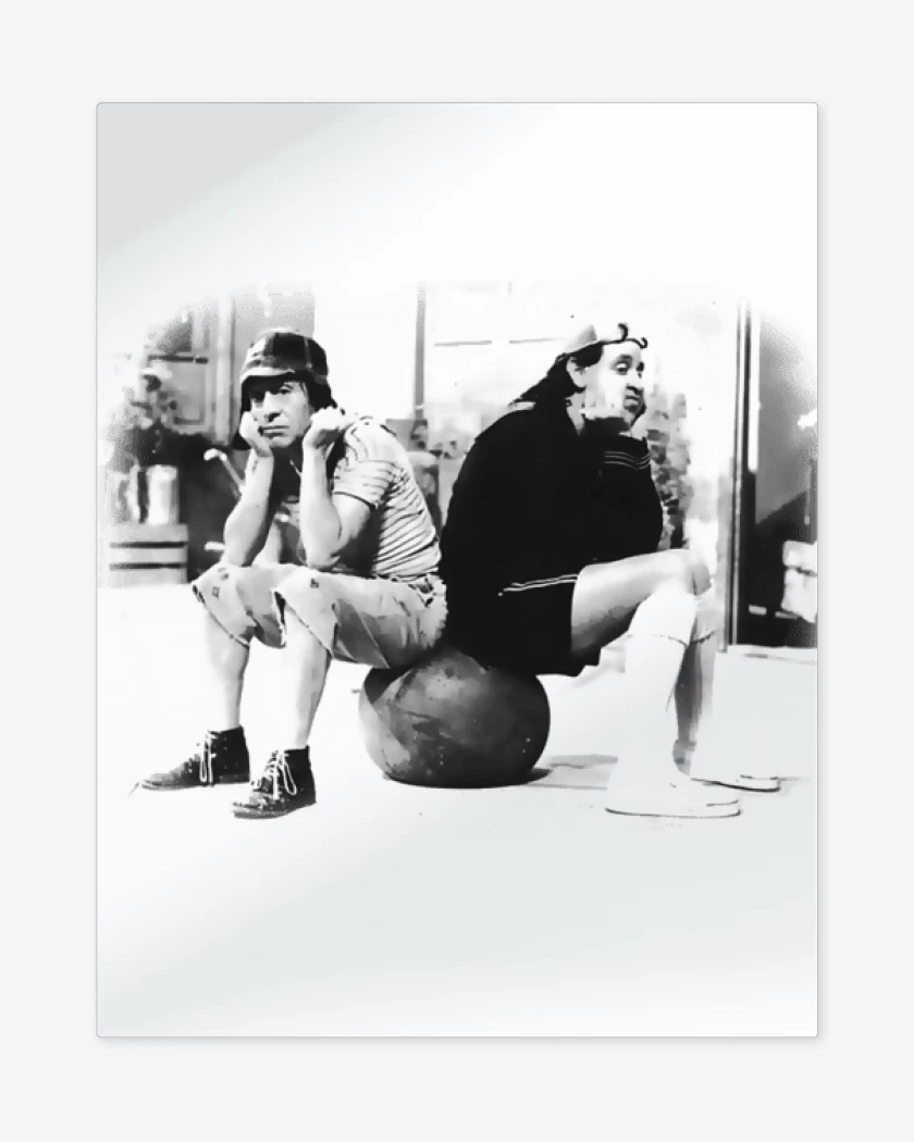 Print metalico Blanco de Chavo y Quico