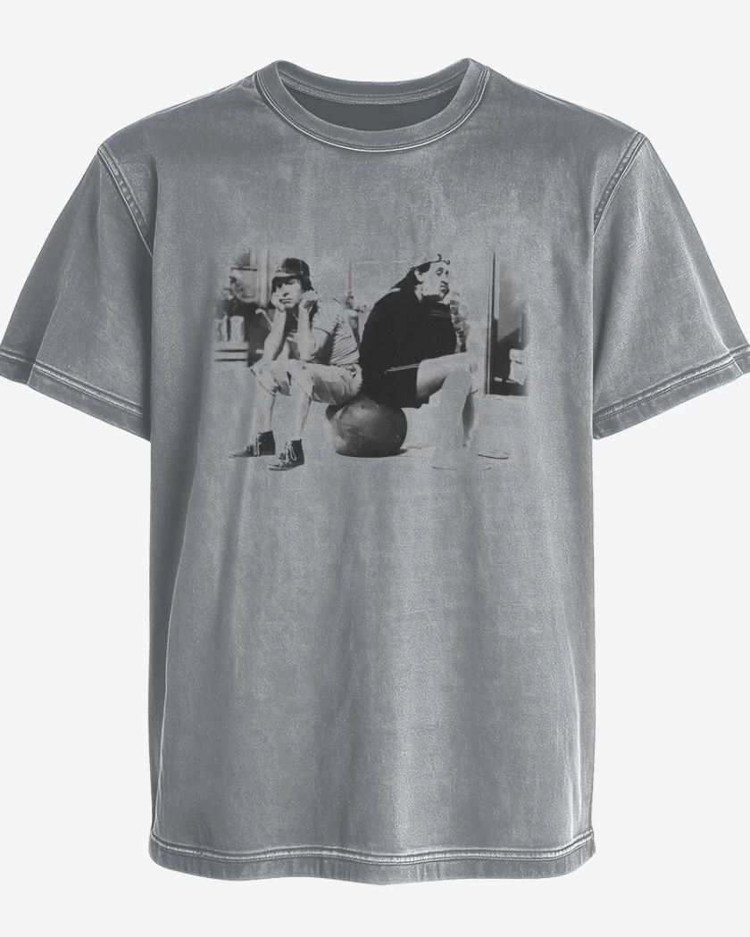 Polera desgastada Gris Melange de Chavo y Quico