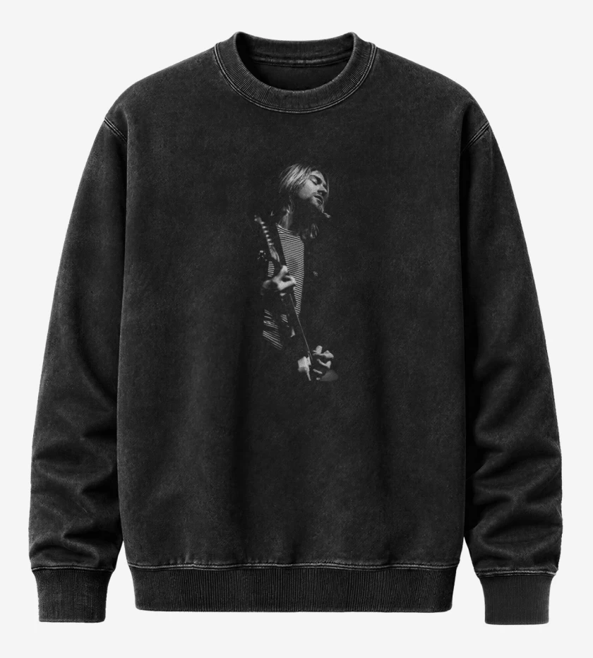 Poleron Polo Acid Wash Negro de Kurt 2 