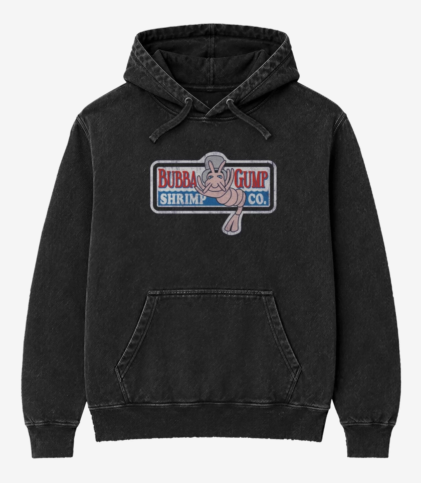Poleron Canguro Acid Wash Negro de Bubba Gump 2 