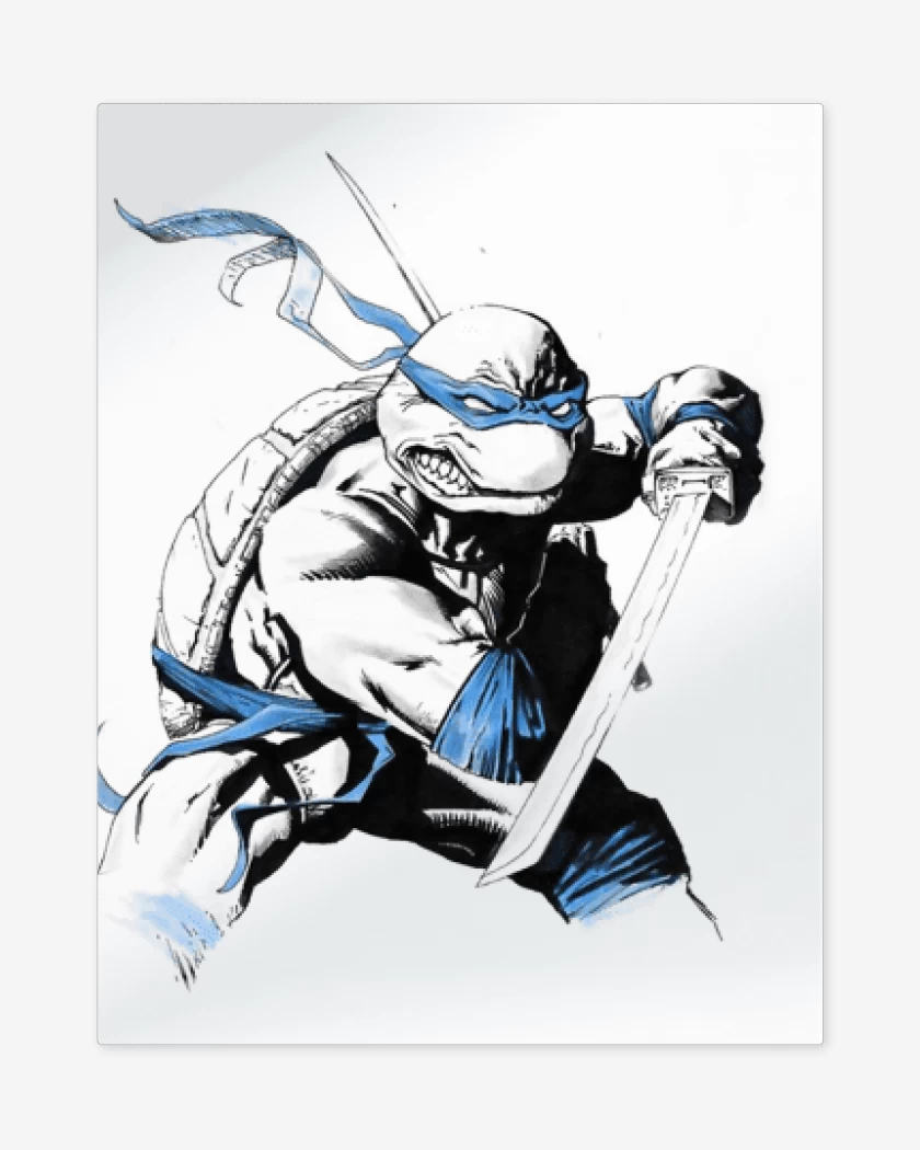 Print metalico Blanco de Tortu Ninja 