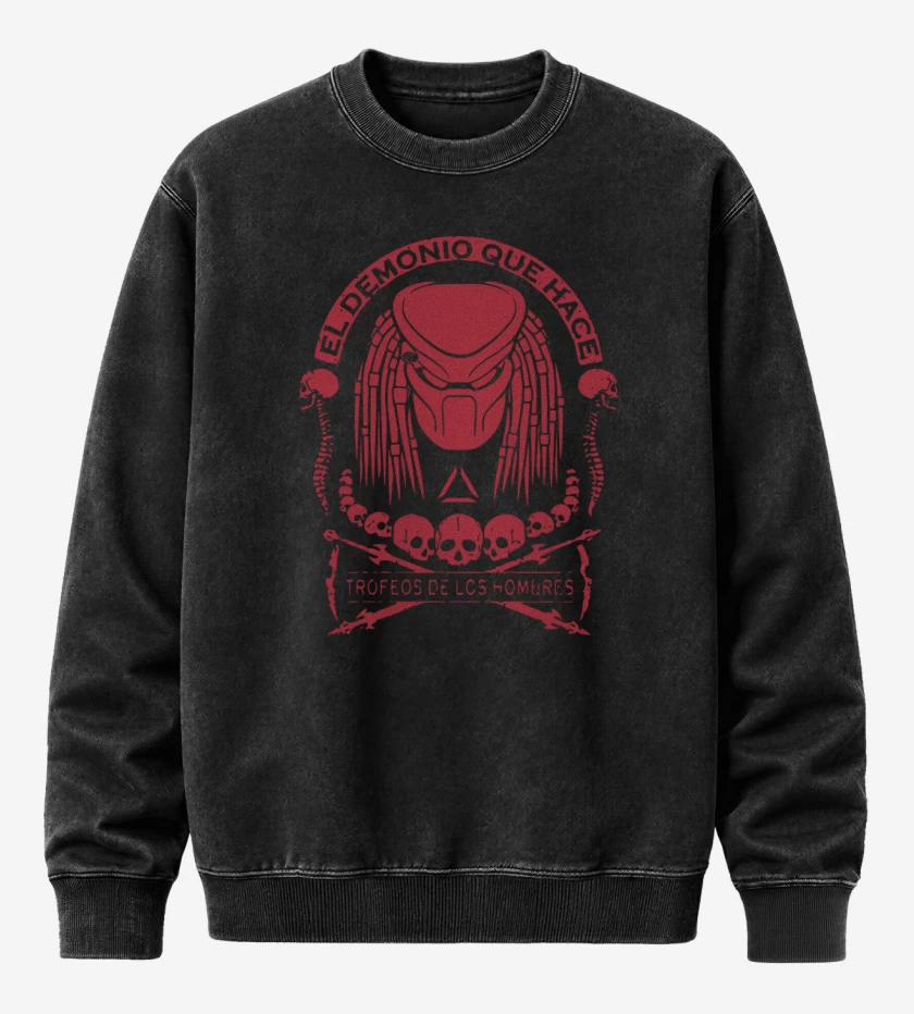 Poleron Polo Acid Wash Negro de Predator - Apodo
