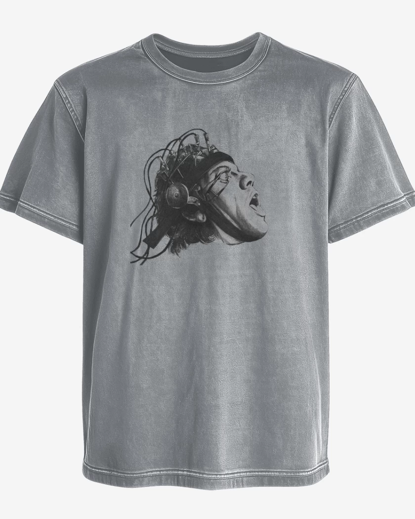 Polera desgastada Gris Melange de Orange 2 