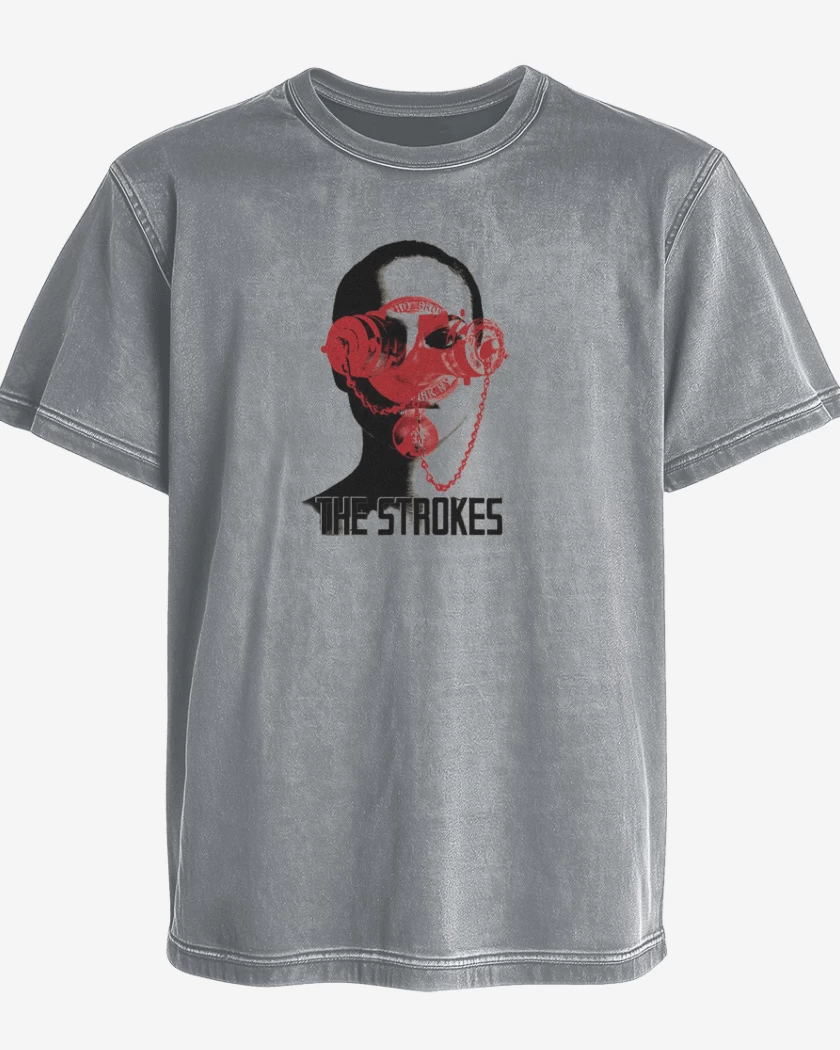 Polera desgastada Gris Melange de Strokes 2