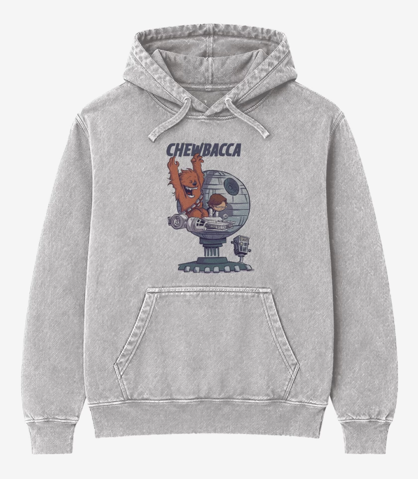 Poleron Canguro Acid Wash Gris Melange de CHEW 