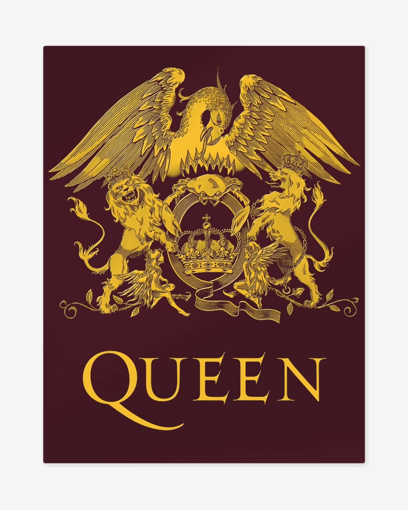 Print metalico Burdeo de Queen Escudo