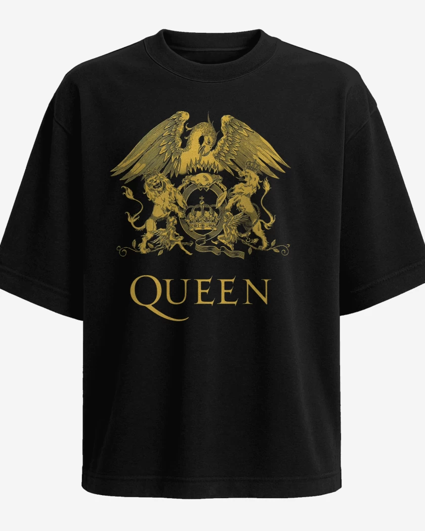 Polera Oversize Negro de Queen Escudo