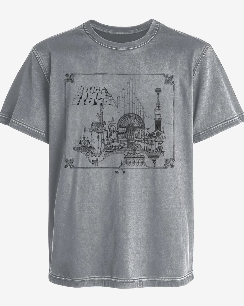 Polera desgastada Gris Melange de Relics