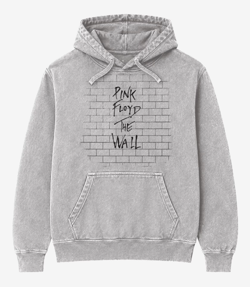 Poleron Canguro Acid Wash Gris Melange de The wall