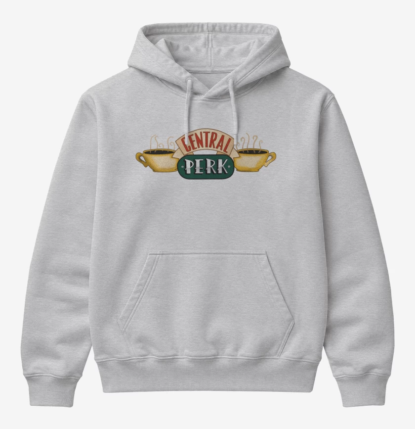 Poleron Canguro básico Gris Melange de Central Perk 