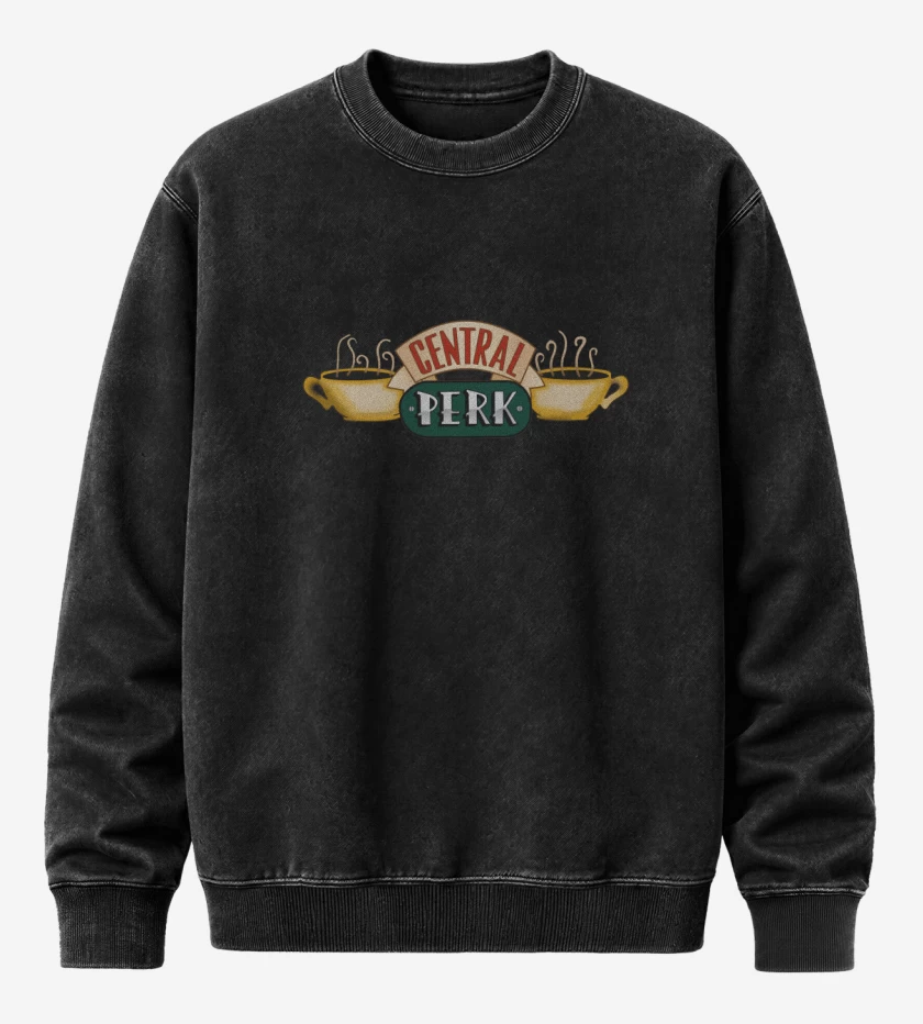 Poleron Polo Acid Wash Negro de Central Perk 