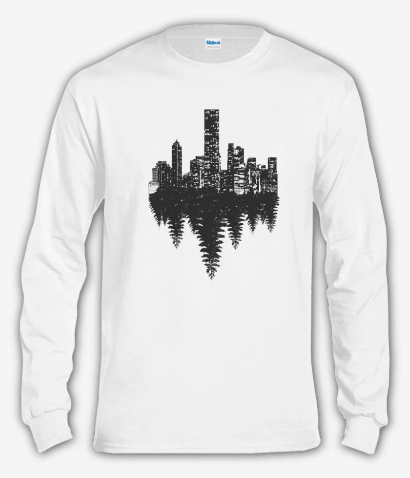 Polera manga larga Blanco de contraste