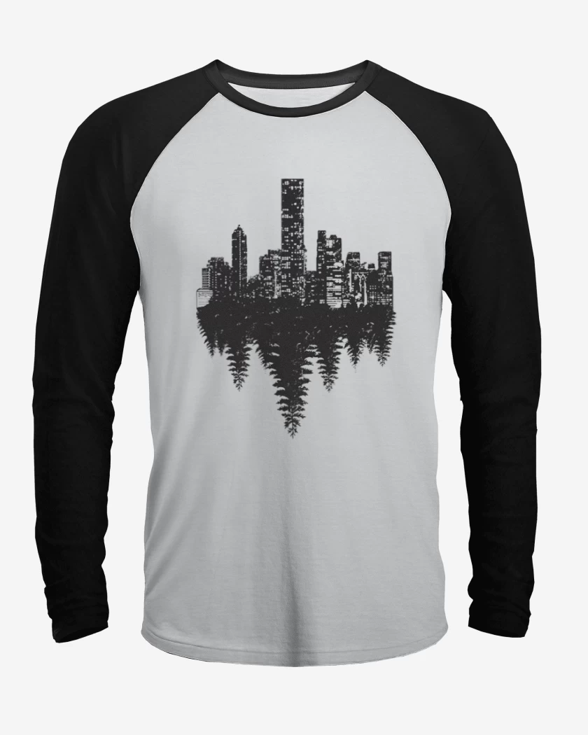 Polera Raglan Blanco / Negro de contraste