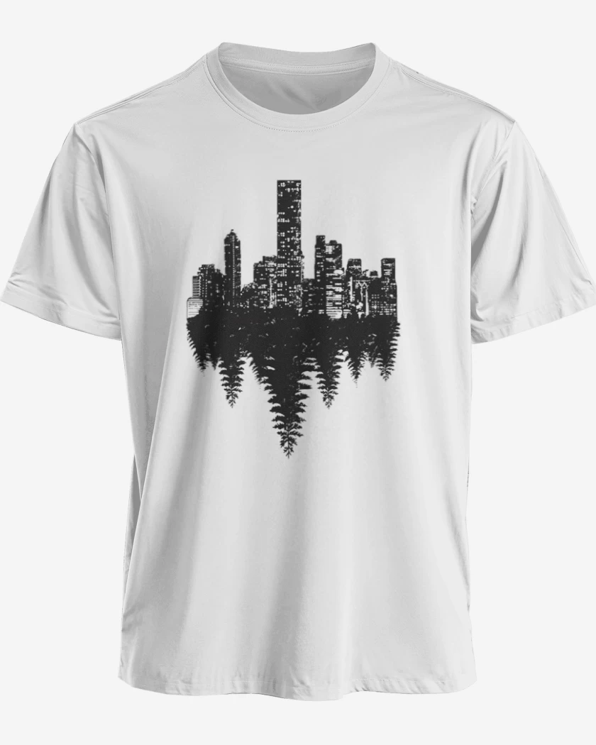 Polera premium Blanco de contraste