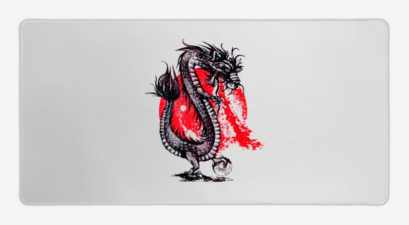Mouse pad Gamer Blanco de Dragon naciente