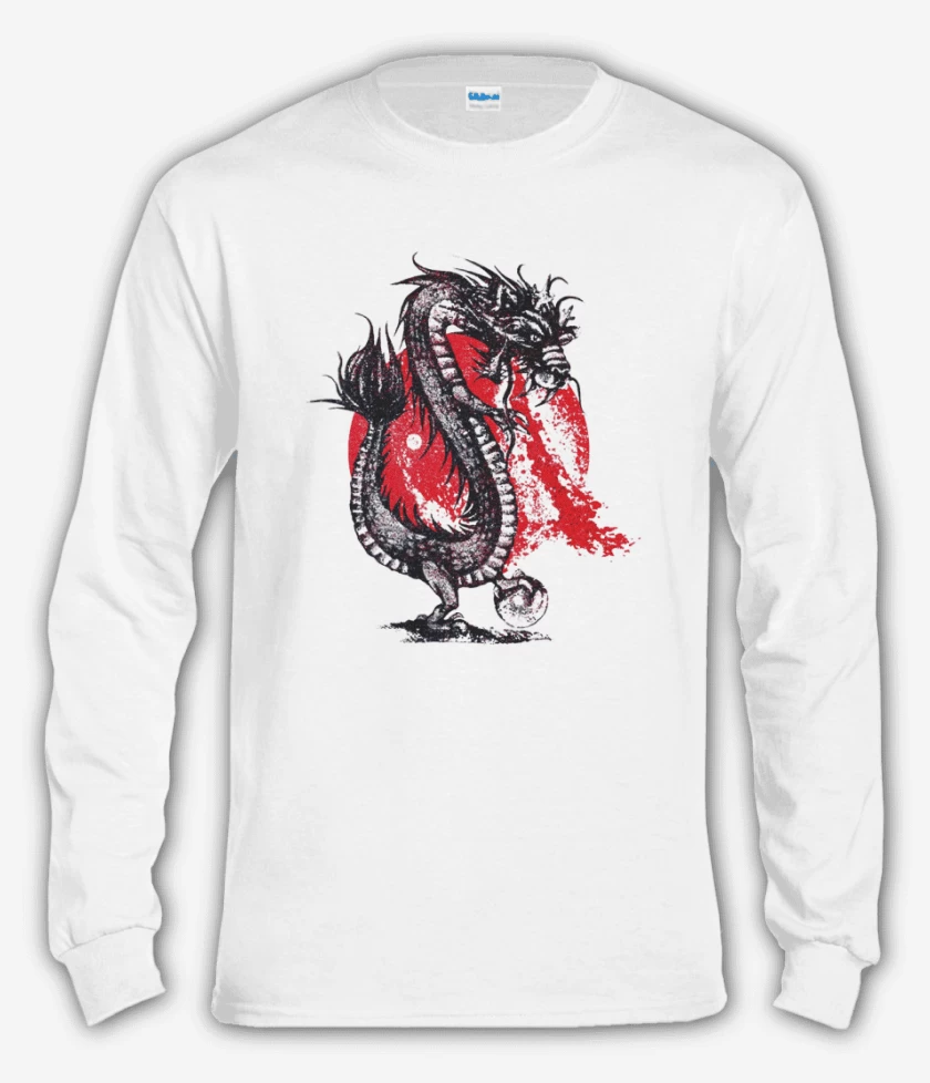 Polera manga larga Blanco de Dragon naciente