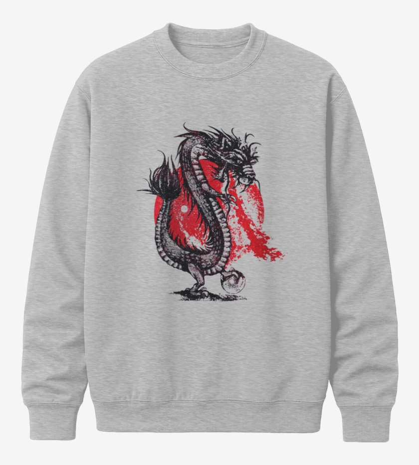 Poleron polo Gris Melange de Dragon naciente