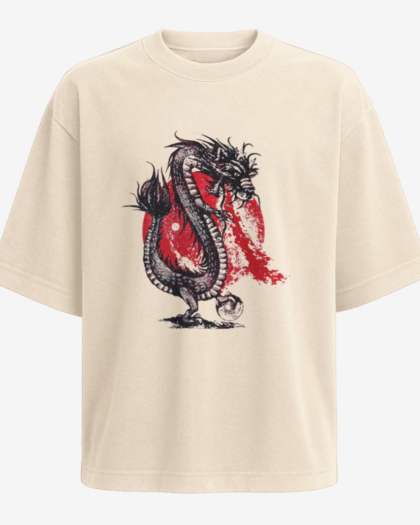 Polera Oversize Beige de Dragon naciente