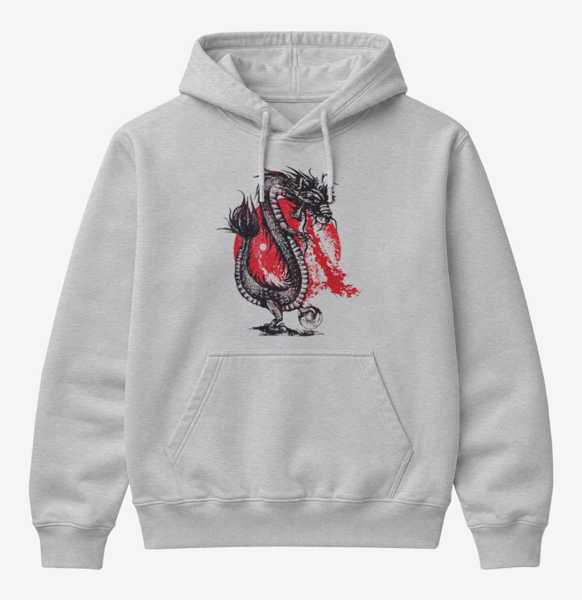 Poleron Canguro básico Gris Melange de Dragon naciente