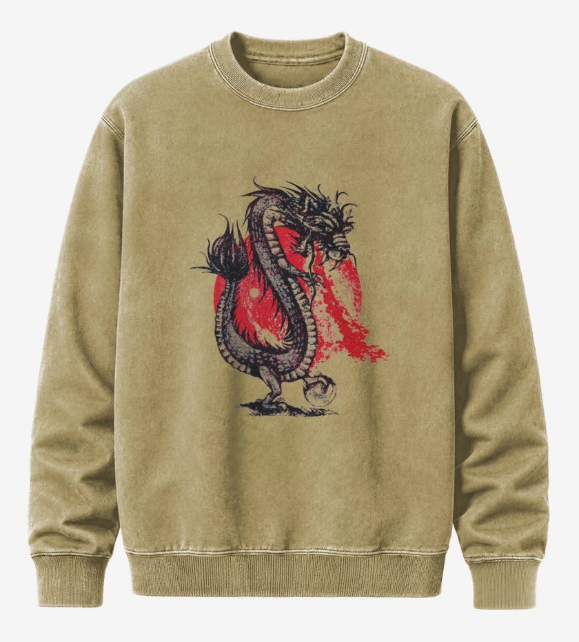 Poleron Polo Acid Wash Beige de Dragon naciente