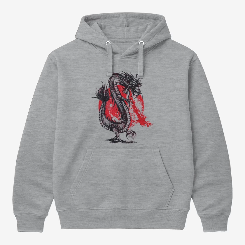 Polerón Canguro Gris Melange de Dragon naciente