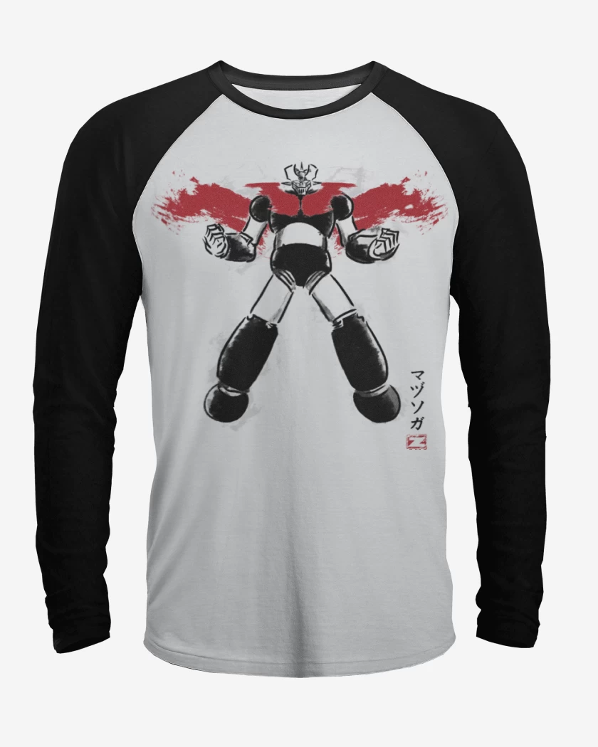 Polera Raglan Blanco / Negro de Mazinger II