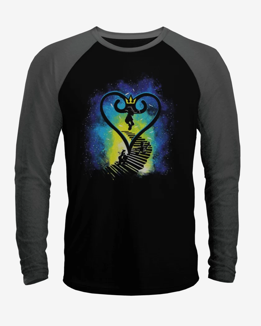 Polera Raglan Negro / Negro Heather de La busqueda kingdom