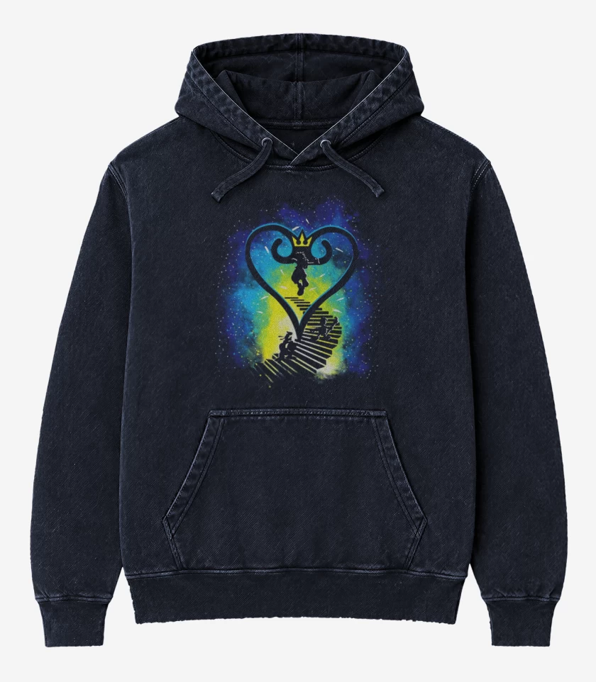 Poleron Canguro Acid Wash Azul Marino de La busqueda kingdom