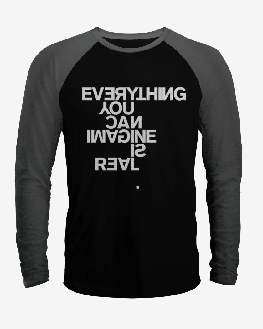 Polera Raglan Negro / Negro Heather de Imaginacion
