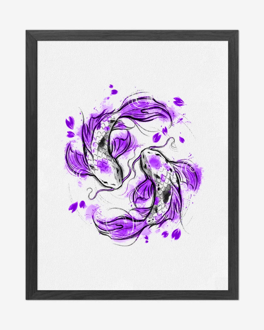 Cuadro decorativo Blanco de Koi