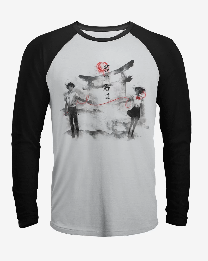 Polera Raglan Blanco / Negro de Your name