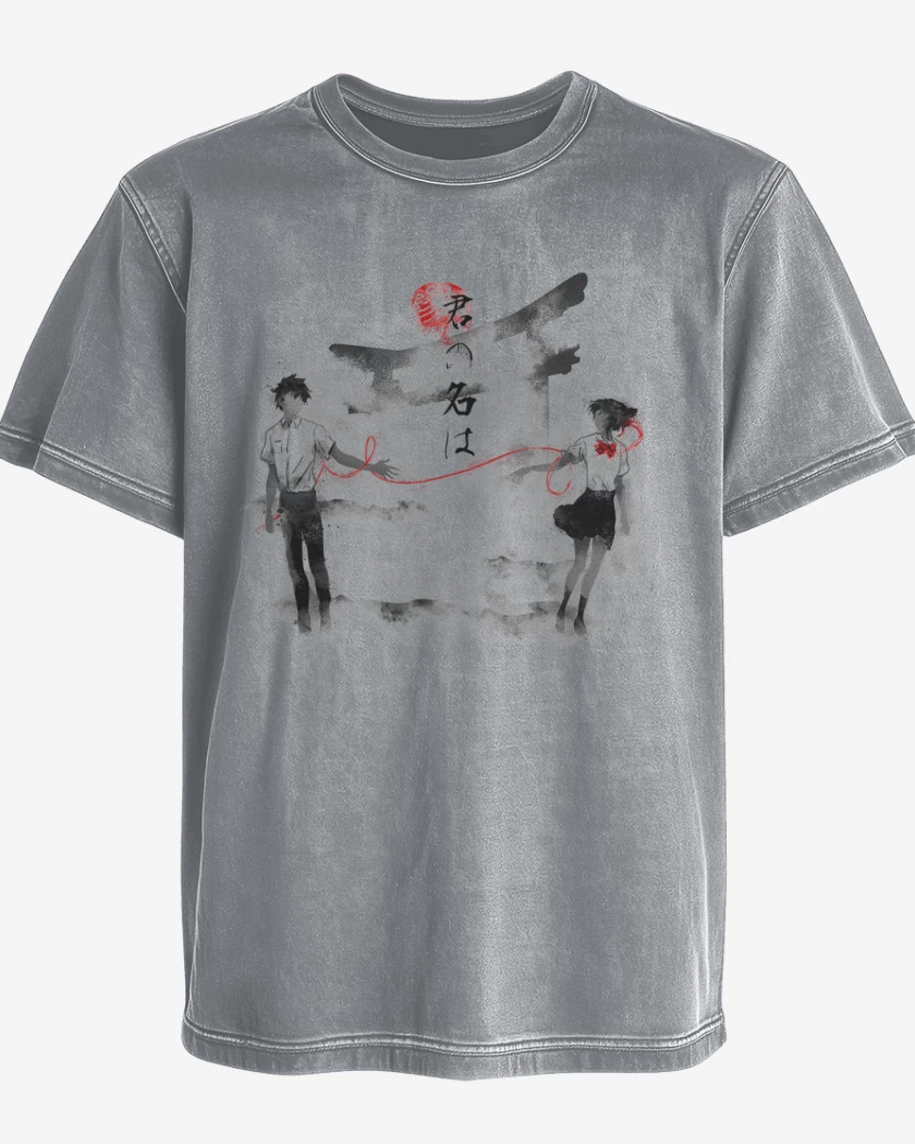 Polera desgastada Gris Melange de Your name