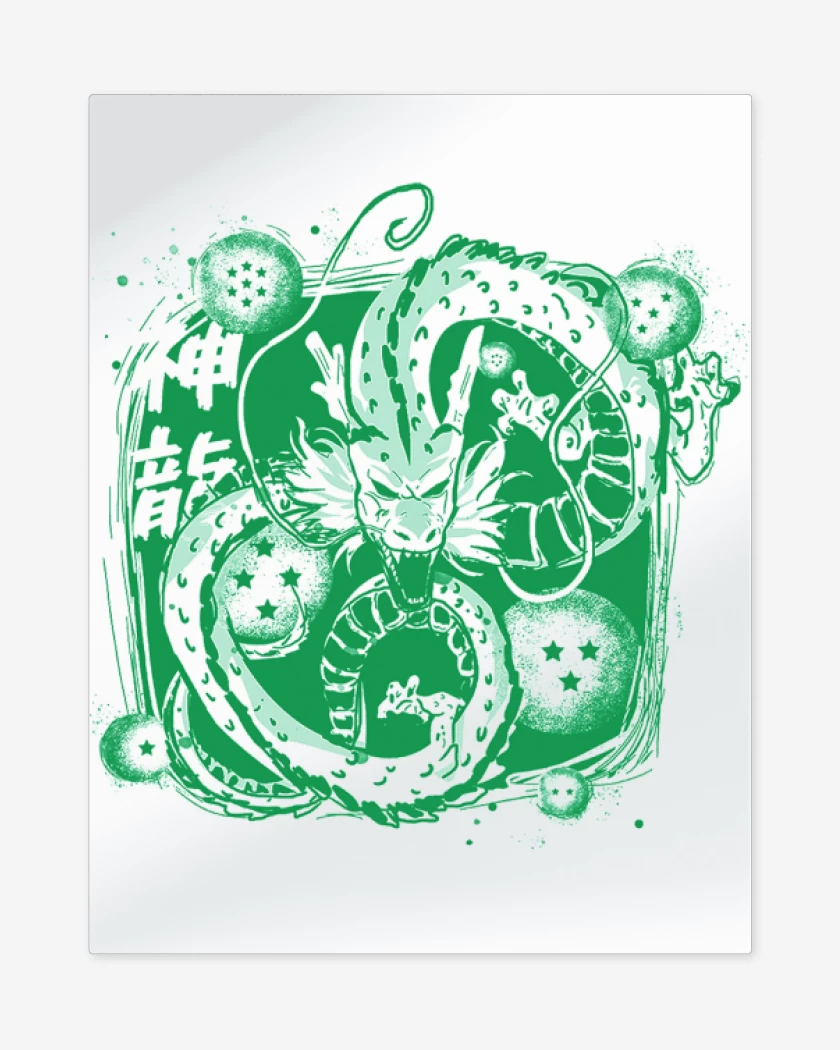 Print metalico Blanco de Dragon ball