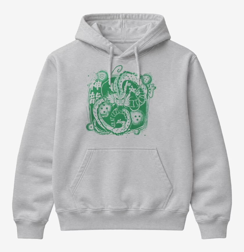 Poleron Canguro básico Gris Melange de Dragon ball