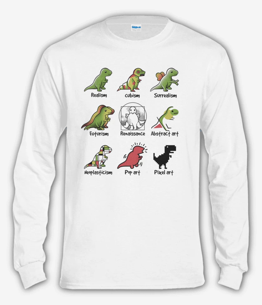 Polera manga larga Blanco de Dino art
