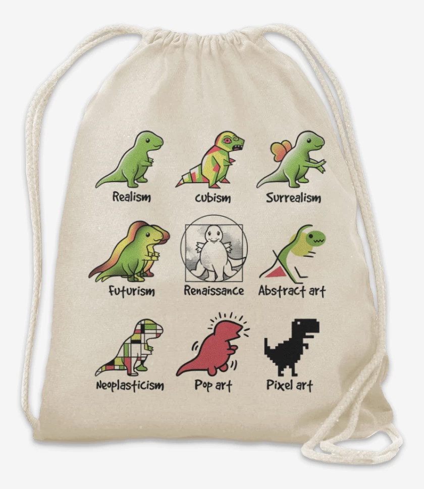 Mochila Blanco de Dino art