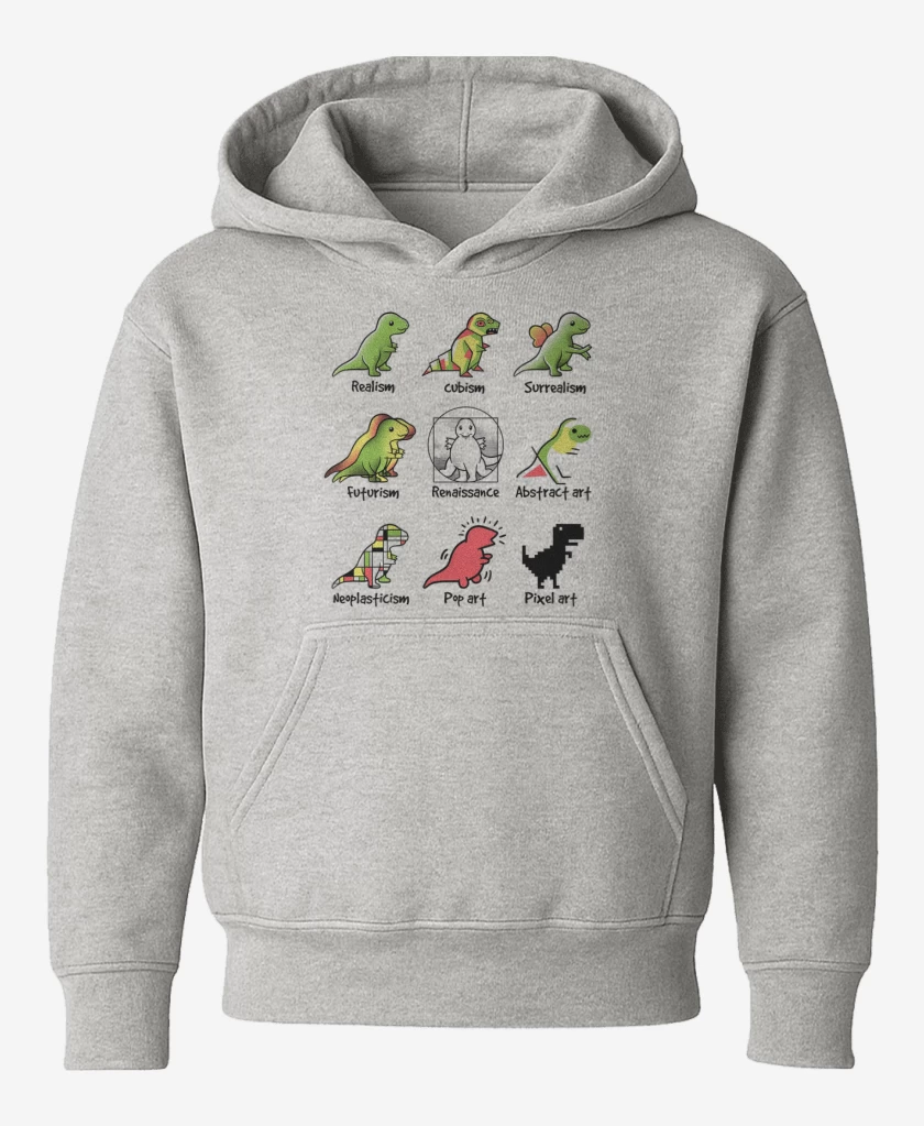 Poleron de niño Gris Melange de Dino art