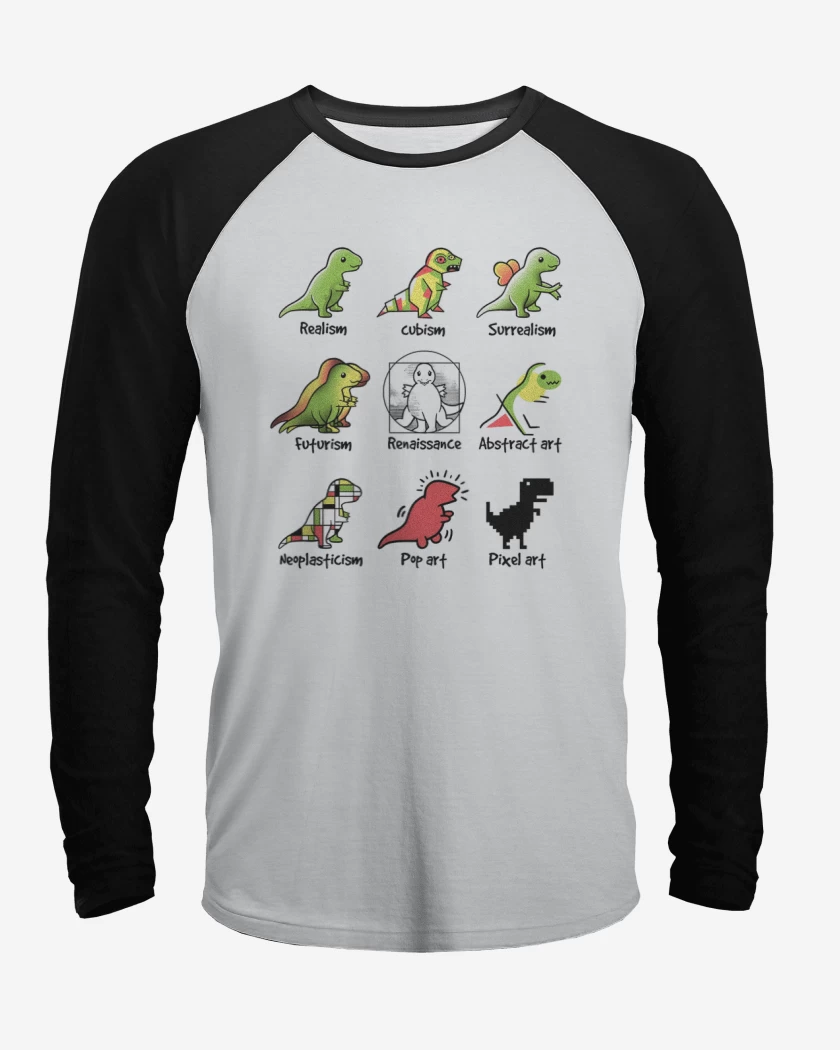 Polera Raglan Dino art