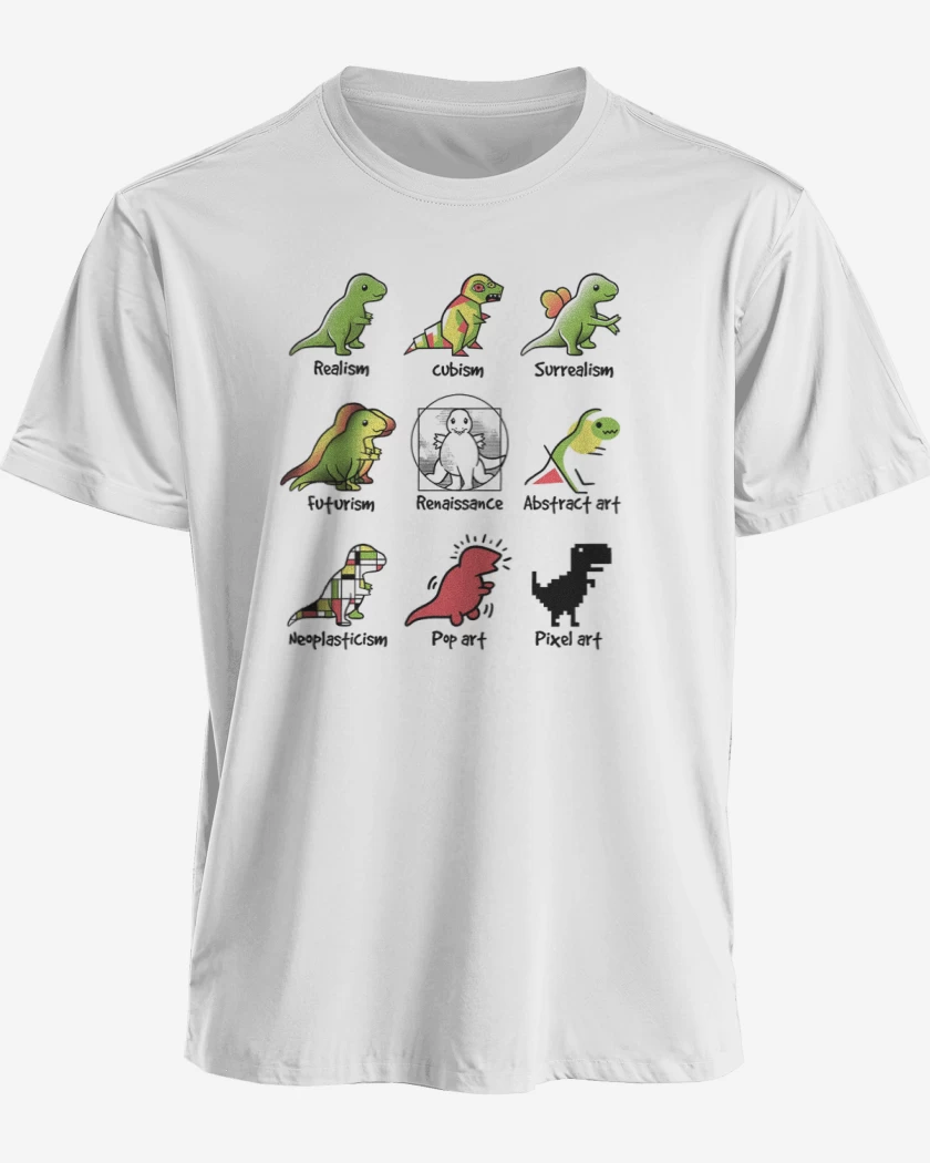 Polera premium Blanco de Dino art