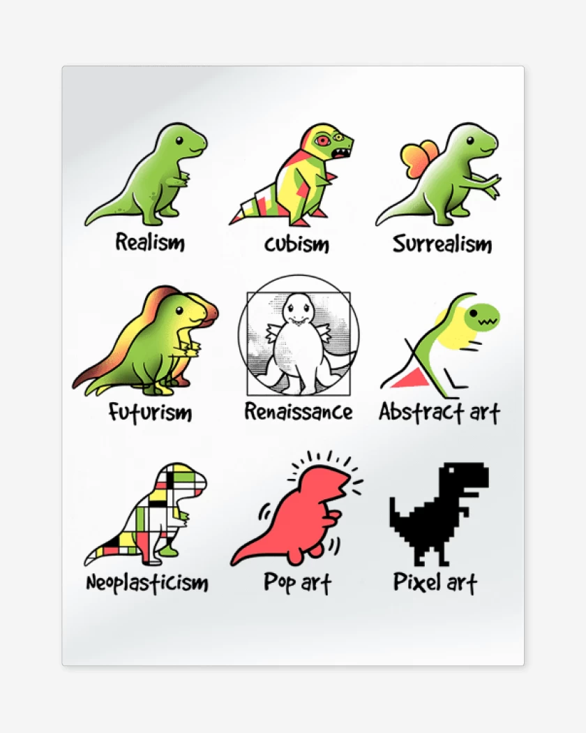 Print metalico Blanco de Dino art