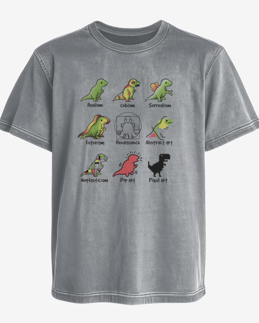 Polera desgastada Gris Melange de Dino art