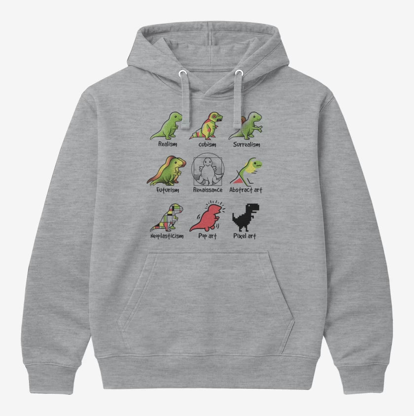 Polerón Canguro Gris Melange de Dino art