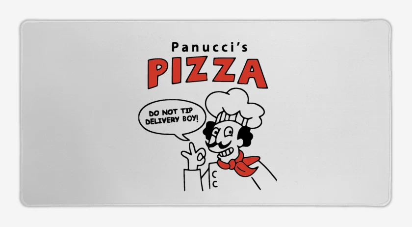 Mouse pad Gamer Blanco de Pizza Panucci