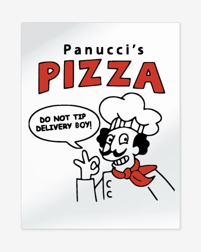 Print metalico Blanco de Pizza Panucci