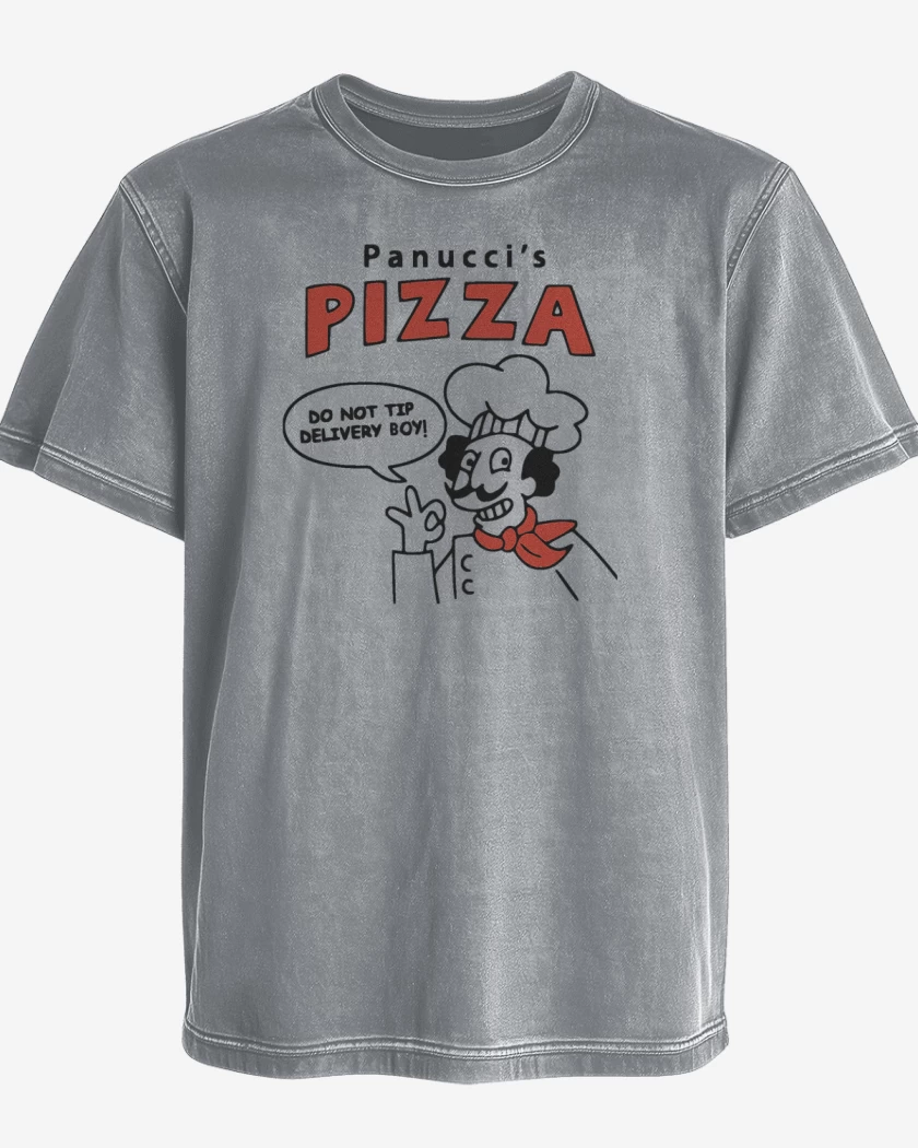 Polera desgastada Gris Melange de Pizza Panucci